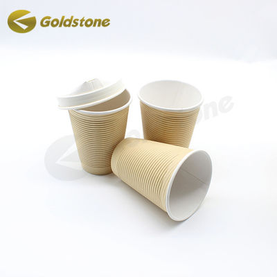 لیوان های کاغذی با نام تجاری 12 اونس Kraft Ripple Cup ISO9001