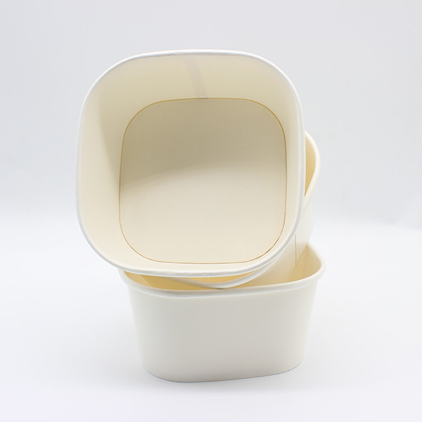 FDA Square Eco Friendly Takeaway ظرف های غذایی سفارشی سازی بسته بندی مواد غذایی فنجان کاغذی مربع 2