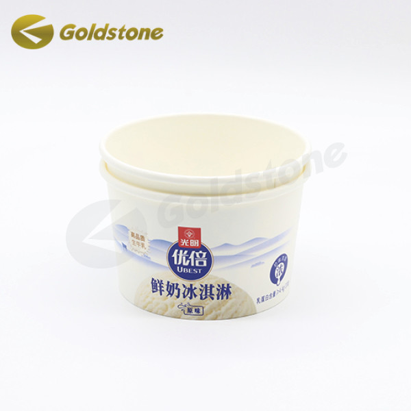 فولیک طلای پایدار فنجان های کاغذی بستنی فنجان های کاغذی بازیافت شده 3.5 اونسی 1